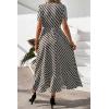 imagePRETTYGARDEN Womens Boho Floral Maxi Dress Summer Short Sleeve Wrap V Neck Long Flowy Beach Vacation Wedding Guest DressesWhite Wave