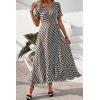 imagePRETTYGARDEN Womens Boho Floral Maxi Dress Summer Short Sleeve Wrap V Neck Long Flowy Beach Vacation Wedding Guest DressesWhite Wave
