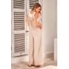 imagePRETTYGARDEN Womens Casual One Piece Romper Fashion Sleeveless Wide Leg Pants Rompers Beige ApricotMedium