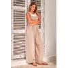 imagePRETTYGARDEN Womens Casual One Piece Romper Fashion Sleeveless Wide Leg Pants Rompers Beige ApricotMedium