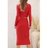 imagePRETTYGARDEN Womens Fall 2 Piece Outfits Track Suits Long Sleeve Crop Tops Bodycon Midi Skirt Slit Dress Matching Sets