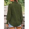 imagePRETTYGARDEN Womens Fall Button Down Shirts Dressy Casual Spring Long Puff Sleeve Eyelet Loose Fit Collared Blouse TopArmy Green