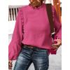 imagePRETTYGARDEN Womens Fall Fashion Blouse Dressy Casual Long Sleeve Crewneck Ruffle Loose Pullover Tops Shirt
