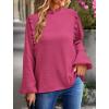 imagePRETTYGARDEN Womens Fall Fashion Blouse Dressy Casual Long Sleeve Crewneck Ruffle Loose Pullover Tops Shirt