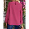 imagePRETTYGARDEN Womens Fall Fashion Blouse Dressy Casual Long Sleeve Crewneck Ruffle Loose Pullover Tops Shirt