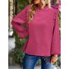 imagePRETTYGARDEN Womens Fall Fashion Blouse Dressy Casual Long Sleeve Crewneck Ruffle Loose Pullover Tops Shirt