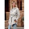 imagePRETTYGARDEN Womens Fall Fashion Winter Trench Coats Lapel Button Down Peacoat Belted Outerwear Casual Jackets Grey WhiteSmall
