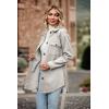 imagePRETTYGARDEN Womens Fall Fashion Winter Trench Coats Lapel Button Down Peacoat Belted Outerwear Casual Jackets Grey WhiteSmall