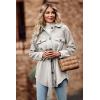 imagePRETTYGARDEN Womens Fall Fashion Winter Trench Coats Lapel Button Down Peacoat Belted Outerwear Casual Jackets Grey WhiteSmall