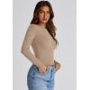 imagePRETTYGARDEN Womens Fall Henley Crop Tops Ribbed Long Sleeve V Neck Button Up Slim Fitted Basic Casual T Shirts Tee Blouse KhakiMedium