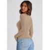 imagePRETTYGARDEN Womens Fall Henley Crop Tops Ribbed Long Sleeve V Neck Button Up Slim Fitted Basic Casual T Shirts Tee Blouse KhakiMedium