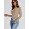 imagePRETTYGARDEN Womens Fall Henley Crop Tops Ribbed Long Sleeve V Neck Button Up Slim Fitted Basic Casual T Shirts Tee Blouse KhakiMedium