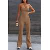 imagePRETTYGARDEN Womens Flare Jumpsuits Summer One Piece Outfits Strapless Tube Bodycon Yoga Pants Rompers