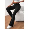 imagePRETTYGARDEN Womens Flare Leggings High Waisted Lightweight Sweatpants Casual Bell Bottom Bootcut Yoga Pants Solid BlackSmall