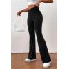 imagePRETTYGARDEN Womens Flare Leggings High Waisted Lightweight Sweatpants Casual Bell Bottom Bootcut Yoga Pants Solid BlackSmall