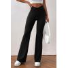 imagePRETTYGARDEN Womens Flare Leggings High Waisted Lightweight Sweatpants Casual Bell Bottom Bootcut Yoga Pants Solid BlackSmall