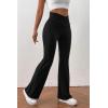 imagePRETTYGARDEN Womens Flare Leggings High Waisted Lightweight Sweatpants Casual Bell Bottom Bootcut Yoga Pants Solid BlackSmall