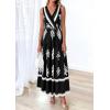 imagePRETTYGARDEN Womens Floral Maxi Dress 2026 Sleeveless Vneck Belt Ruffle Long Dresses Boho Summer Beach Vacation ClothesBlack