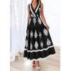 imagePRETTYGARDEN Womens Floral Maxi Dress 2026 Sleeveless Vneck Belt Ruffle Long Dresses Boho Summer Beach Vacation ClothesBlack
