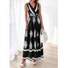 imagePRETTYGARDEN Womens Floral Maxi Dress 2026 Sleeveless Vneck Belt Ruffle Long Dresses Boho Summer Beach Vacation ClothesBlack