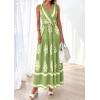 imagePRETTYGARDEN Womens Floral Maxi Dress 2026 Sleeveless Vneck Belt Ruffle Long Dresses Boho Summer Beach Vacation ClothesGreen