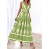 imagePRETTYGARDEN Womens Floral Maxi Dress 2026 Sleeveless Vneck Belt Ruffle Long Dresses Boho Summer Beach Vacation ClothesGreen
