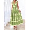 imagePRETTYGARDEN Womens Floral Maxi Dress 2026 Sleeveless Vneck Belt Ruffle Long Dresses Boho Summer Beach Vacation ClothesGreen
