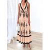 imagePRETTYGARDEN Womens Floral Maxi Dress 2026 Sleeveless Vneck Belt Ruffle Long Dresses Boho Summer Beach Vacation ClothesKhaki