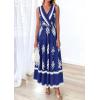 imagePRETTYGARDEN Womens Floral Maxi Dress 2026 Sleeveless Vneck Belt Ruffle Long Dresses Boho Summer Beach Vacation ClothesNavy Blue