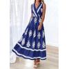imagePRETTYGARDEN Womens Floral Maxi Dress 2026 Sleeveless Vneck Belt Ruffle Long Dresses Boho Summer Beach Vacation ClothesNavy Blue