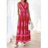 imagePRETTYGARDEN Womens Floral Maxi Dress 2026 Sleeveless Vneck Belt Ruffle Long Dresses Boho Summer Beach Vacation ClothesRed