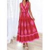 imagePRETTYGARDEN Womens Floral Maxi Dress 2026 Sleeveless Vneck Belt Ruffle Long Dresses Boho Summer Beach Vacation ClothesRed