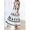 imagePRETTYGARDEN Womens Floral Maxi Dress 2026 Sleeveless Vneck Belt Ruffle Long Dresses Boho Summer Beach Vacation ClothesWhite Black Flower