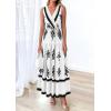 imagePRETTYGARDEN Womens Floral Maxi Dress 2026 Sleeveless Vneck Belt Ruffle Long Dresses Boho Summer Beach Vacation ClothesWhite Black Flower