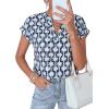 imagePRETTYGARDEN Womens Floral Print Short Sleeve Summer Tops 2026 Trendy V Neck Loose Boho Shirts Casual Work BlousesFloral Navy Blue