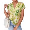 imagePRETTYGARDEN Womens Floral Print Short Sleeve Summer Tops 2026 Trendy V Neck Loose Boho Shirts Casual Work BlousesGreen