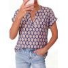 imagePRETTYGARDEN Womens Floral Print Short Sleeve Summer Tops 2026 Trendy V Neck Loose Boho Shirts Casual Work BlousesPurple