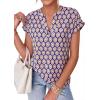 imagePRETTYGARDEN Womens Floral Print Short Sleeve Summer Tops 2026 Trendy V Neck Loose Boho Shirts Casual Work BlousesPurple