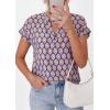 imagePRETTYGARDEN Womens Floral Print Short Sleeve Summer Tops 2026 Trendy V Neck Loose Boho Shirts Casual Work BlousesPurple