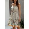 imagePRETTYGARDEN Womens Floral V Neck Spaghetti Strap Button Down Sundress Swing Ruffle Summer Mini Short Dress