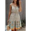 imagePRETTYGARDEN Womens Floral V Neck Spaghetti Strap Button Down Sundress Swing Ruffle Summer Mini Short Dress