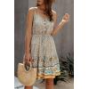 imagePRETTYGARDEN Womens Floral V Neck Spaghetti Strap Button Down Sundress Swing Ruffle Summer Mini Short Dress