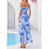 imagePRETTYGARDEN Womens Formal Cocktail Maxi Dresses 2026 Summer Off Shoulder Floral Mesh Bodycon Spring Wedding Guest DressFloral Blue