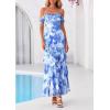 imagePRETTYGARDEN Womens Formal Cocktail Maxi Dresses 2026 Summer Off Shoulder Floral Mesh Bodycon Spring Wedding Guest DressFloral Blue