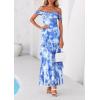 imagePRETTYGARDEN Womens Formal Cocktail Maxi Dresses 2026 Summer Off Shoulder Floral Mesh Bodycon Spring Wedding Guest DressFloral Blue
