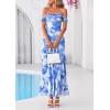 imagePRETTYGARDEN Womens Formal Cocktail Maxi Dresses 2026 Summer Off Shoulder Floral Mesh Bodycon Spring Wedding Guest DressFloral Blue