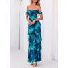 imagePRETTYGARDEN Womens Formal Cocktail Maxi Dresses 2026 Summer Off Shoulder Floral Mesh Bodycon Spring Wedding Guest DressFloral Blue Green