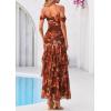 imagePRETTYGARDEN Womens Formal Cocktail Maxi Dresses 2026 Summer Off Shoulder Floral Mesh Bodycon Spring Wedding Guest DressFloral Brown