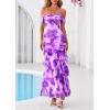 imagePRETTYGARDEN Womens Formal Cocktail Maxi Dresses 2026 Summer Off Shoulder Floral Mesh Bodycon Spring Wedding Guest DressFloral Purple