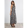 imagePRETTYGARDEN Womens Halter Neck Floral Long Maxi Dress Casual Sleeveless Backless Dresses Loose Ruffle Sundress with BeltBlack Leopard